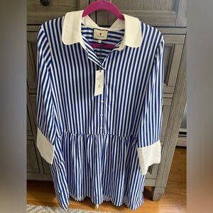 Adorable, blue and white striped Tuckernuck dress